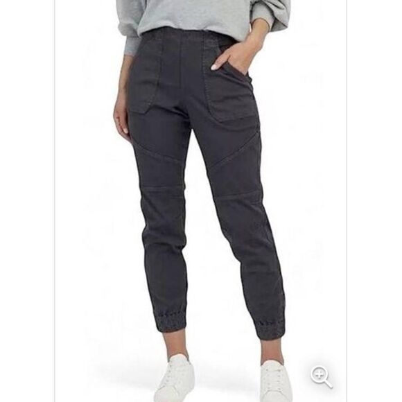 SPANX Pants - Spanx Stretch Twill Cargo Utility Jogger Pants Washed Black Charcoal Size Large